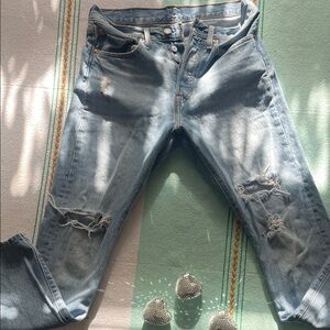 Levi's Light Blue Distressed Skinny Jeans